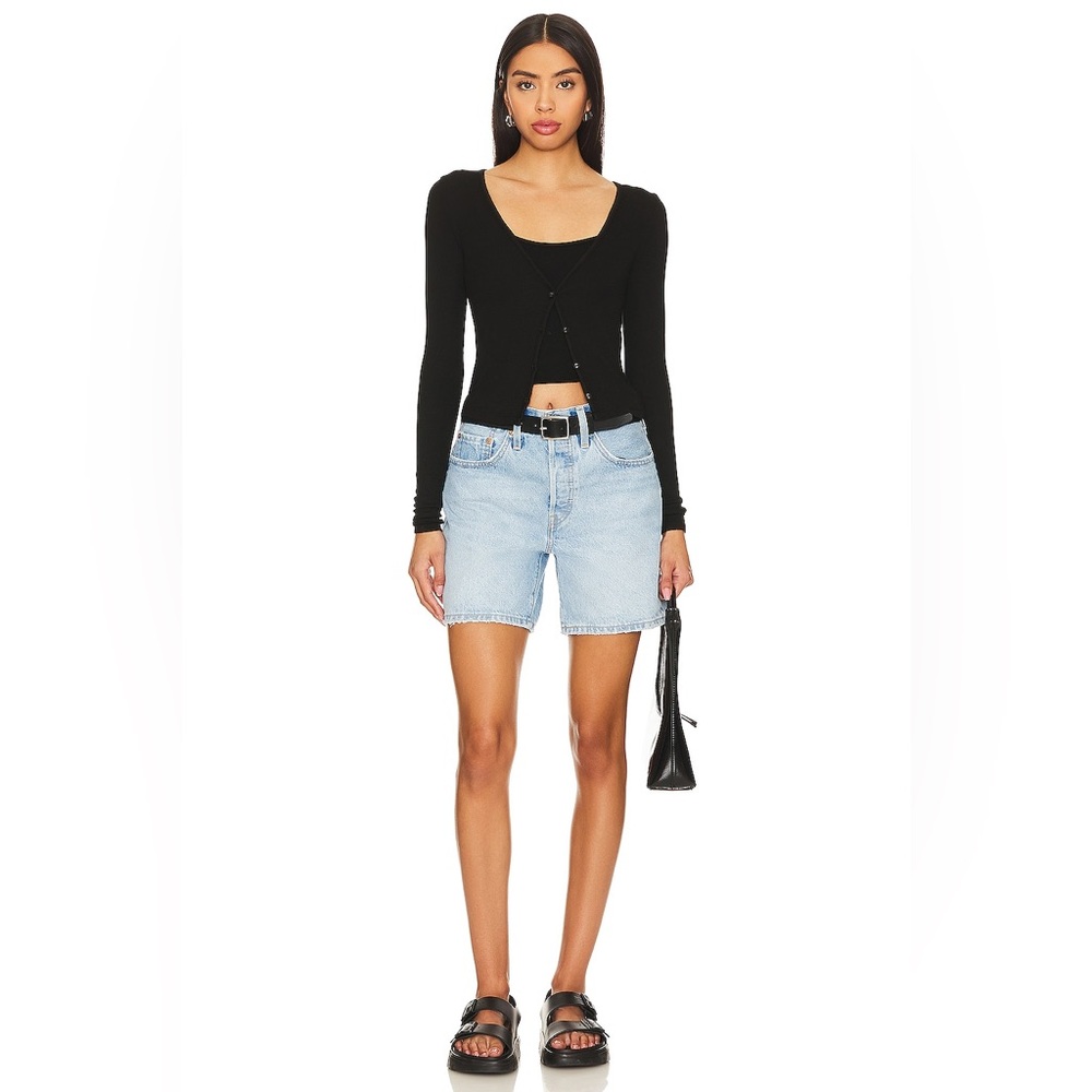 Levi's 501 Mid Thigh Light Wash Denim Shorts - Picture 7 of 7